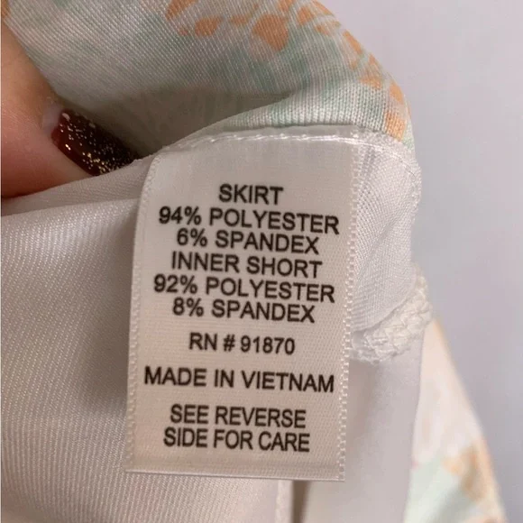 Pebble beach Blue Glass 16.5 " Skort With Bow Colorful Ocean print Golf Skirt M - Picture 7 of 9